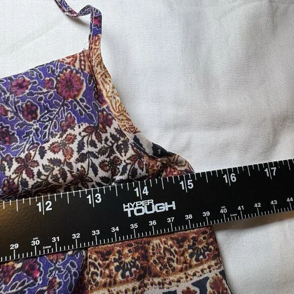 City Triangles Maxi Halter Dress Size‎ Small Patchwork Tribal Boho Lined - Picture 7 of 10